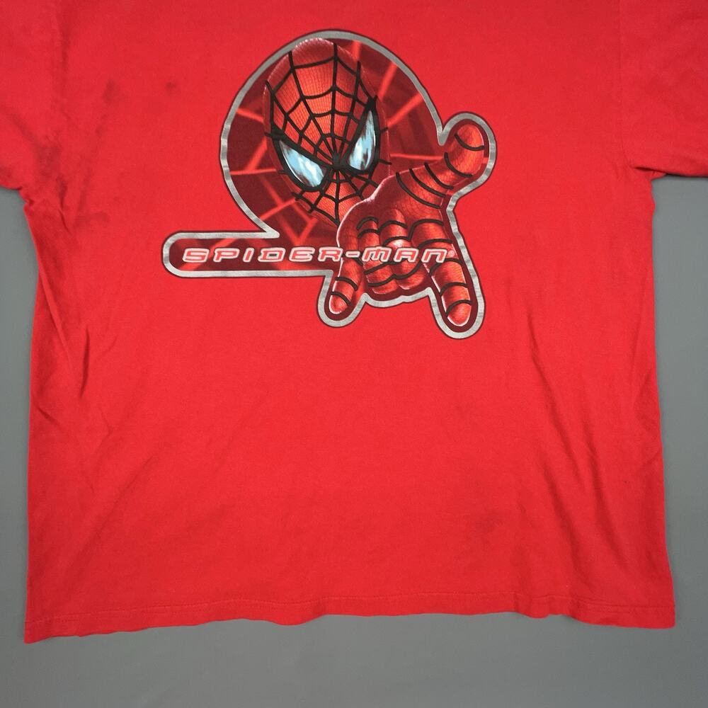 Vintage Spider Man Shirt Mens XL Red The Movie Marvel Comics TShirt Y2K 2000s - Picture 7 of 11
